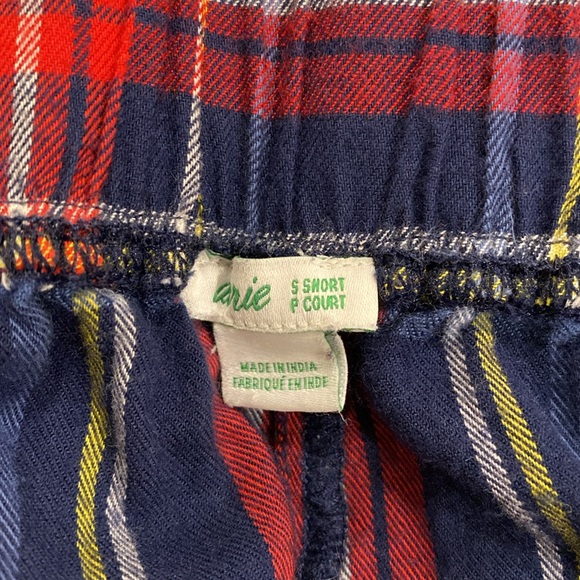 Aerie red blue flannel plaid pajama pants Small Short Velvet Tie - Picture 6 of 11